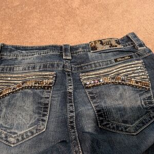 Miss Me Blue Jeans with Embellished Pockets
